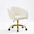 Modern Upholstered Swivel Home Office &Vanity Arm Chair with Golden Base-1498038175
