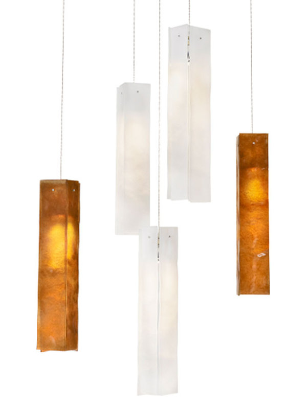 5 - Light Pendant, White/Amber