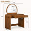  Coiffeuse en bois d'hévéa moderne avec miroir tactile et fonction convertible-380395841