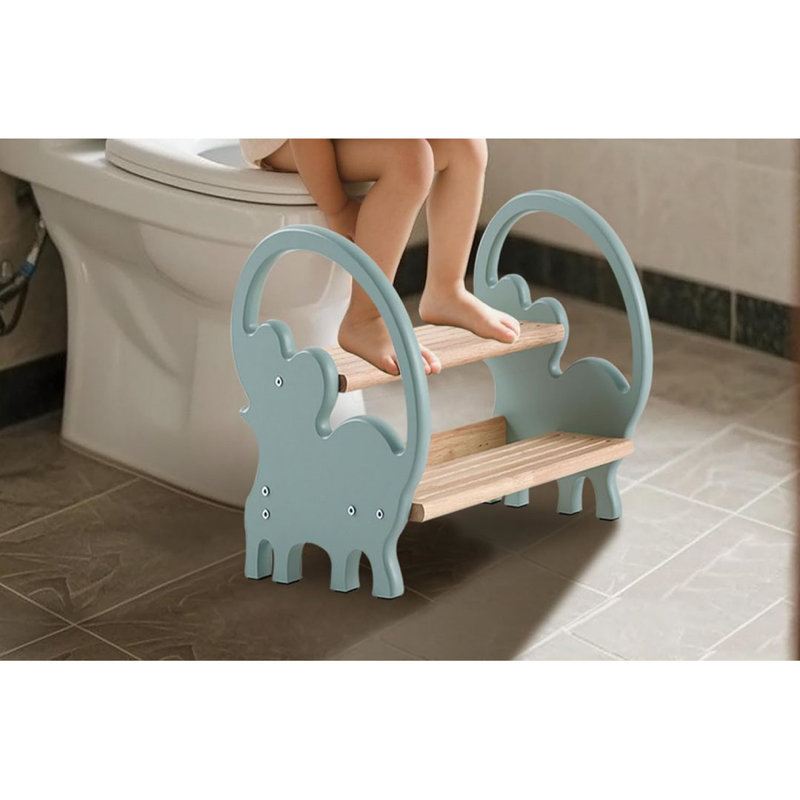Tabouret 2 marches pour salle de bain Elephant, P 12,6 po x l 15,35 po x H 14,96 po (vert)