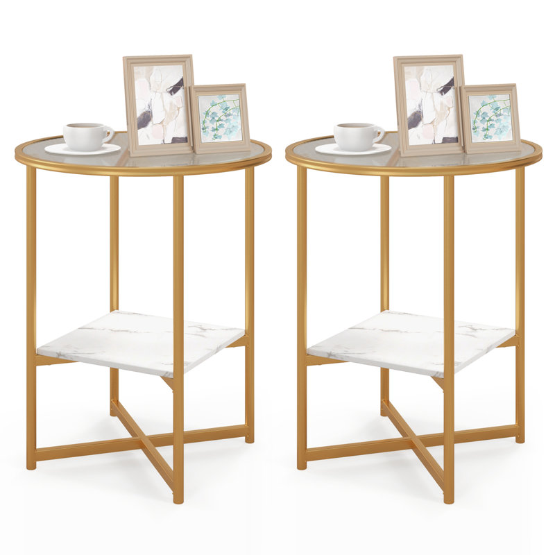 Melora Cross Legs Side Table Set