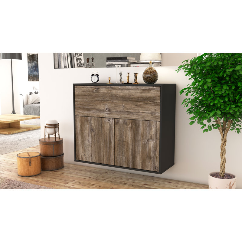 Schutte 92cm Sideboard, Anthracite/Drift Wood