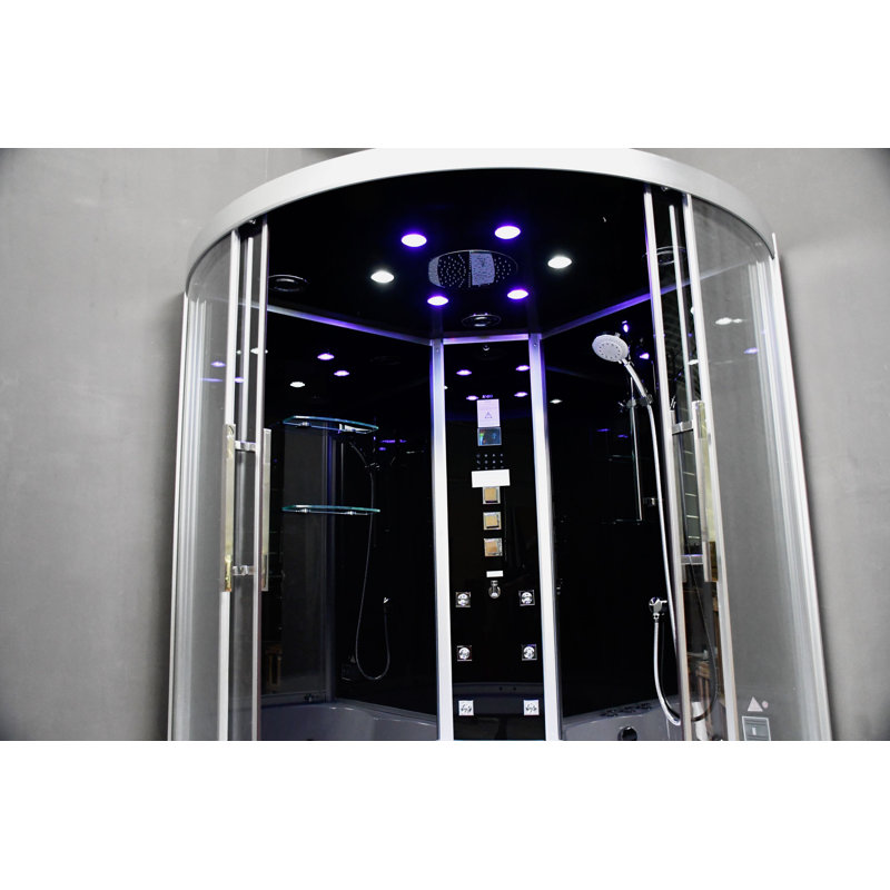 59'' W 89'' H Framed Round Double Slide Tub Enclosure