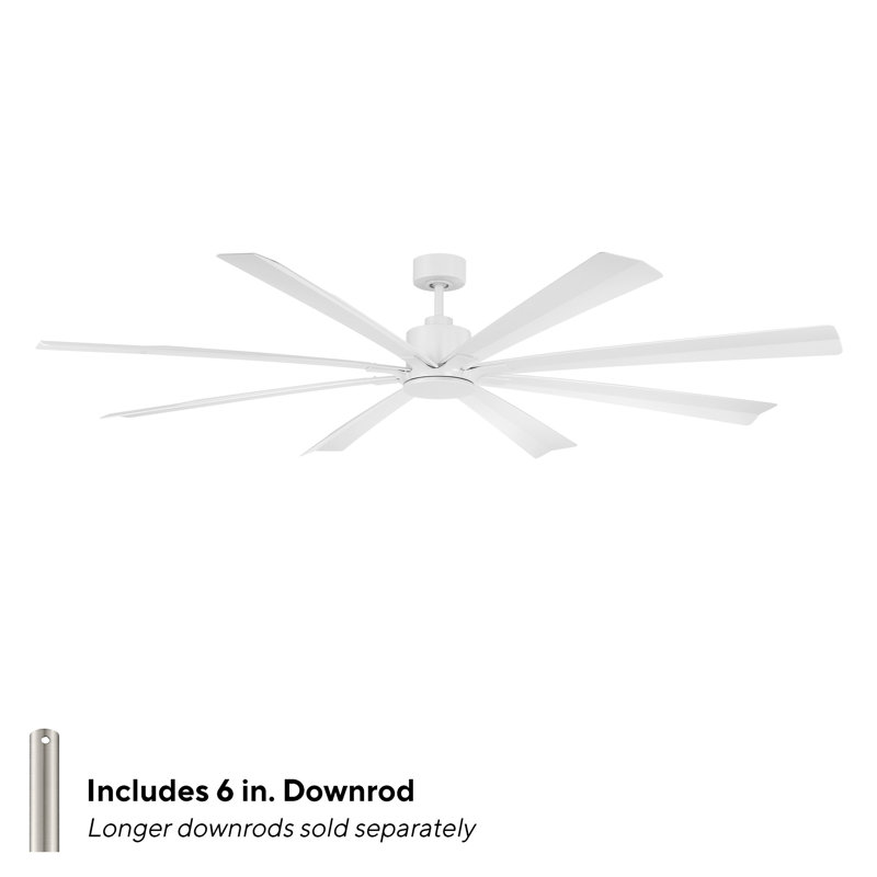 Size Matters 8-Blade Smart Ceiling Fan, 84", No, Matte White