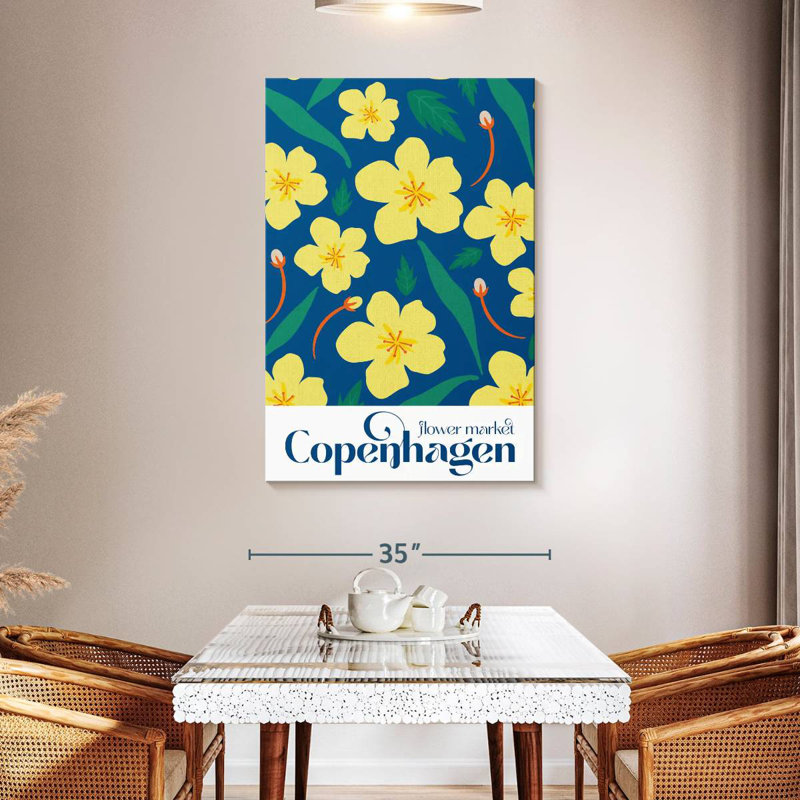 Affiche du marché aux fleurs Harnek Copenhagen, H 24 po x l 16 po