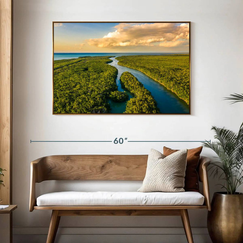 Parc national des Everglades, 46 po x 31 po, Cadre flottant doré