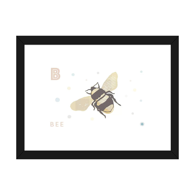 «B Is for Bee» - impression, Blanc, H 16 po x l 24 po x P 1 po, Papier encadré noir