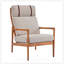 Fauteuil d'appoint Mid-Century moderne, structure en bois massif avec dossier haut, coussins rembourrés légers, conception ergonomique pour une assise confortable-130785007