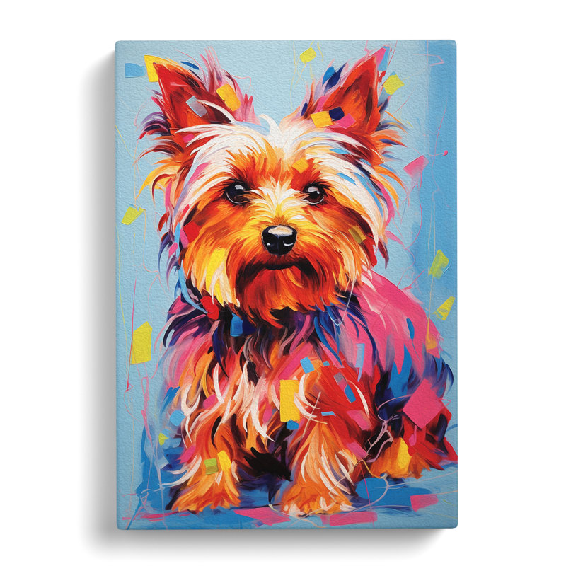 Yorkshire Terrier Expressionism - Wrapped Canvas, 76cm H x 50cm W x 3cm D