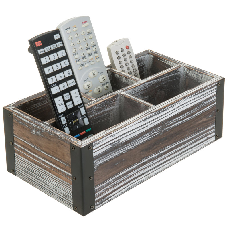 Porte-télécommande rustique à 5 compartiments