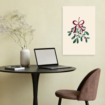 Festive, art de ruban de gui, plante abstraite traditionnelle, art mural
