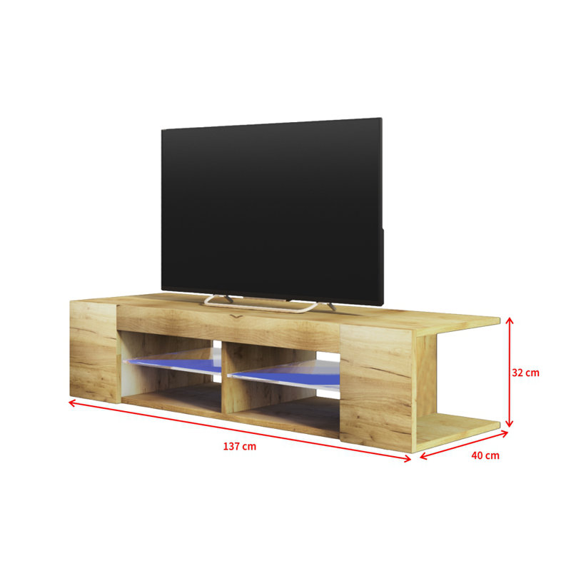Gerson Unfinished TV Stand for TVs up to 70", Golden Oak