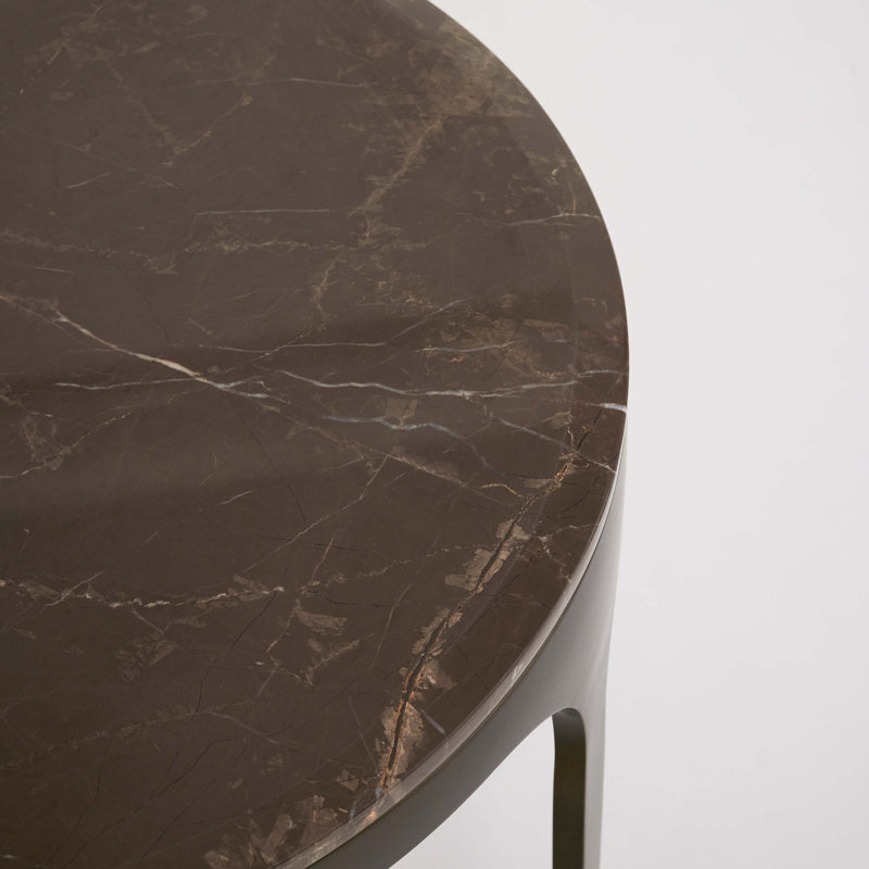 Camilla Marble End Table, Matte Black, Terra Brown, 22" H x 20" W x 20" D