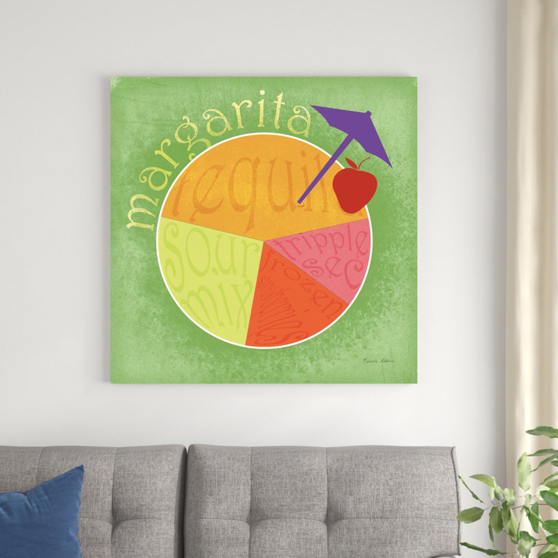 Coucher de soleil margarita cocktail, H 36 po x l 36 po