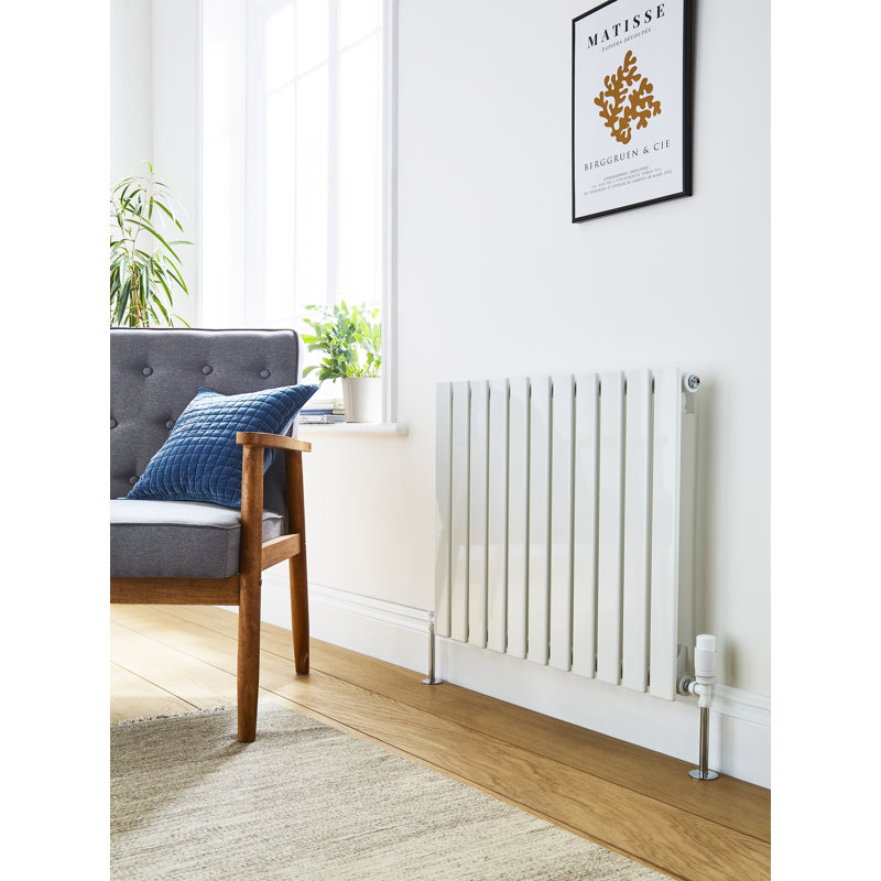 Clifton Horizontal Designer Radiator, White, 60cm H  x  77cm W  x  7cm D