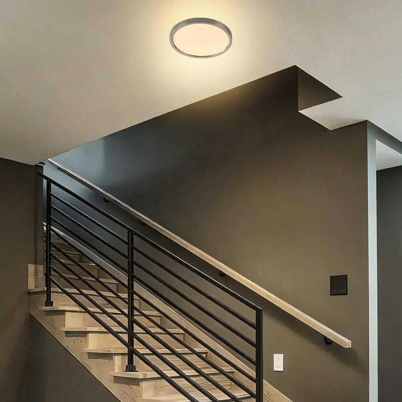 Modern Round LED Flush Mount Ceiling Light, 3000K Warm White Ceiling Lamp, Brushed Nickel Finish, 10-100% Dimmable, 11/13 Inch, Slim Lighting Fixture for Indoor Spaces