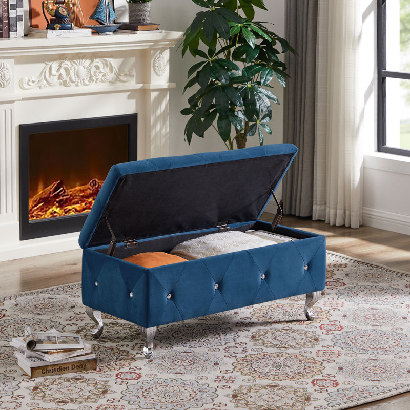 Storage Ottoman Bench, Gray 1