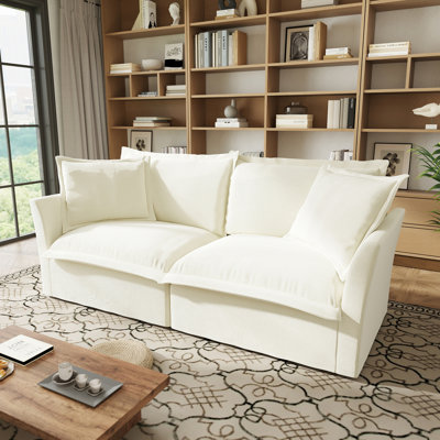 Chenille 2-seat Sofa – Deep Seats, Detachable Cover & Plush Cushion For Small Space/apartment by Ebern Designs