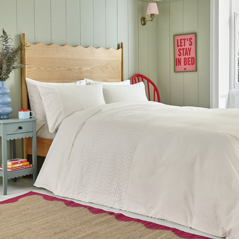 Margo Embroidery Cotton Duvet Cover Set, Kingsize Duvet Cover Set + 2 Pillowcases