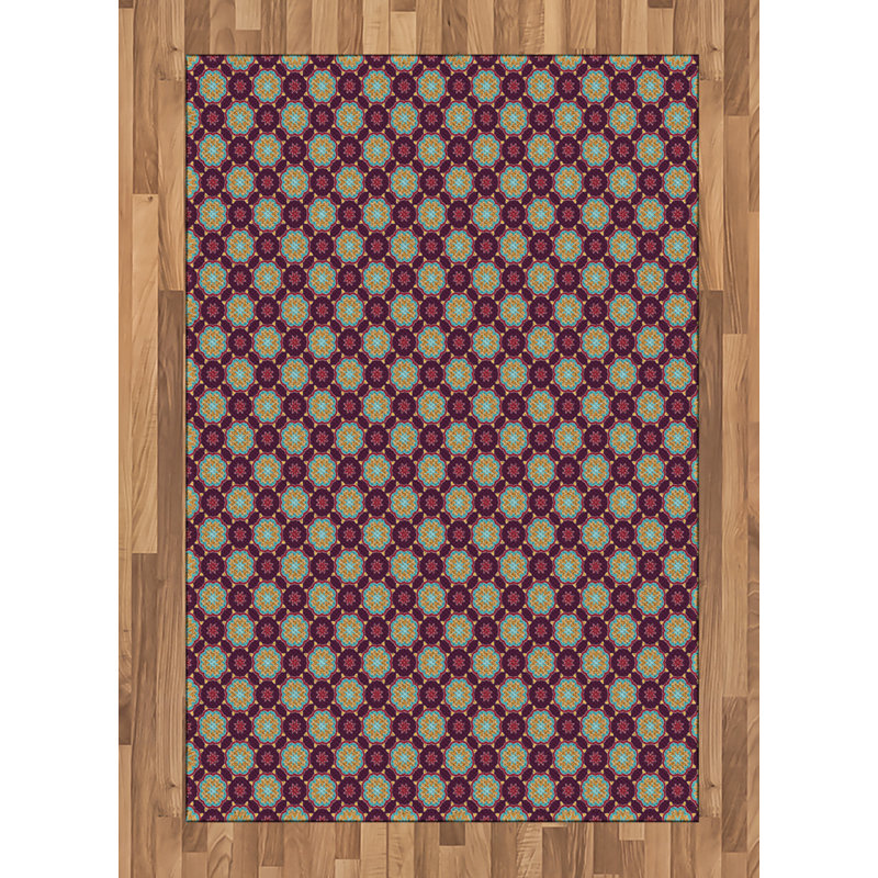 Floral High Density Long Fiber Poly Threads Decorative Area Rug Carpet, Rectangle 4' x 5'8"