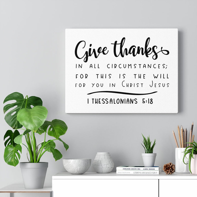 The Will 1 Thessalonians 5: 18, art mural chrétien, verset biblique, prêt à être accroché, H 12 po x l 16 po