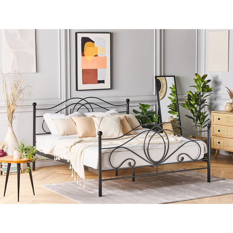 Corona Solid Wood Bed, Black, 160 x 200cm