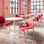 Ensemble de 4 chaises cramoisies d'intérieur, siège adaptable au corps, polypropylène stable, chaise de salon de 4 personnes, pieds en bois de chêne rouge, imperméable et support résistant à la décoloration-872743217