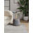 Anderson Modern Vegan Leather Upholstered End Table with Stainless Steel Top in Gray-1473554815