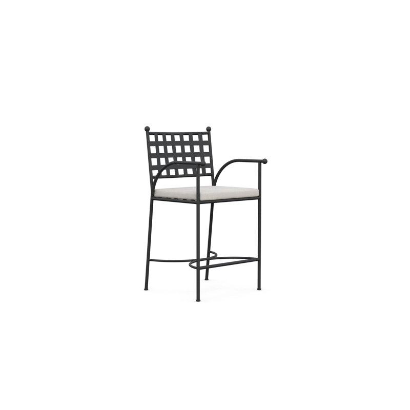 Athens Counter Stool + Linen Cushion, 28.13"