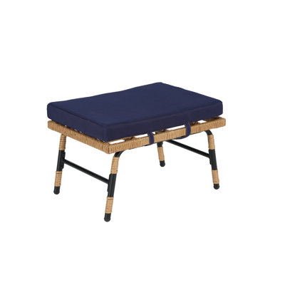 Chaise d'extérieur simple, fauteuil d'appoint avec repose-pieds et coussins pour la véranda, cour arrière, balcon