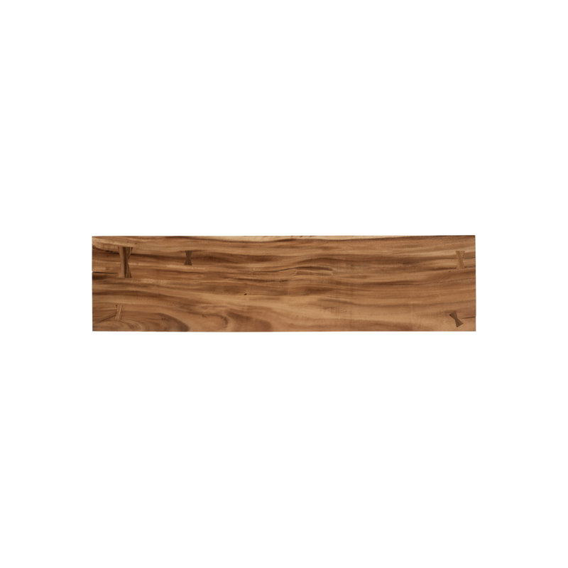 Atlas 60'' Natural Wood and Black Metal Console Table