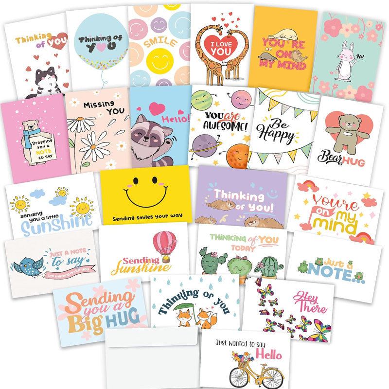 24 cartes de genre neutre et 24 conceptions uniques