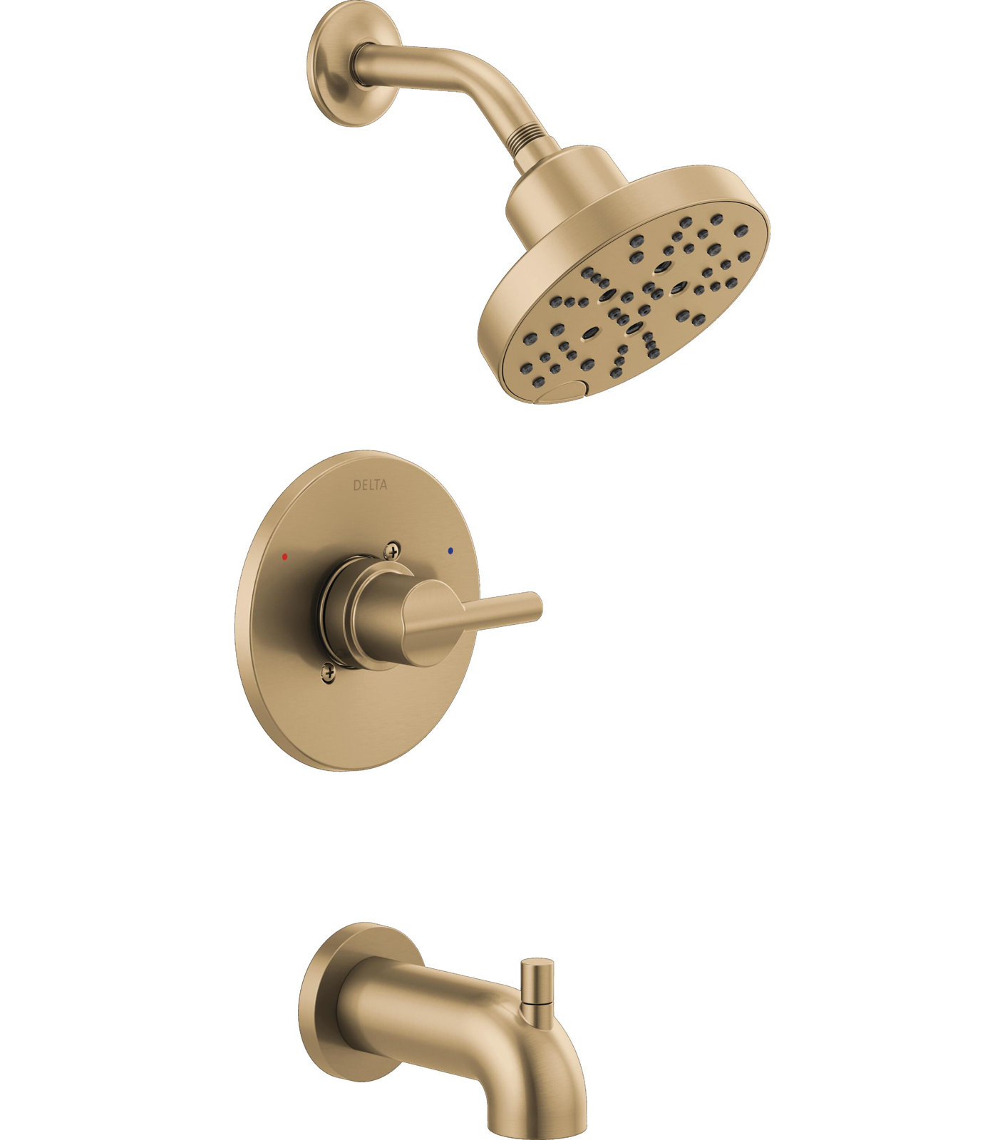 Nicoli Single-Function Tub and Shower Faucet Set, Champagne Bronze