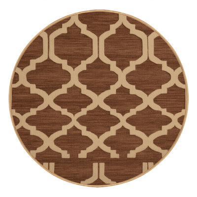 Machine Washable Trellis Brown Area Rug