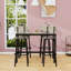 Ensemble de table de bar rustique 5 pièces avec structure robuste et 4 tabourets en cuir synthétique-1427687579-1427687577-1427687580