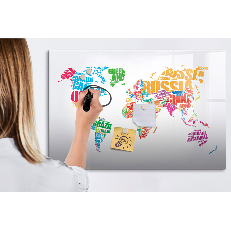 Magnetic Glass Dry Erase Board, Multicolour