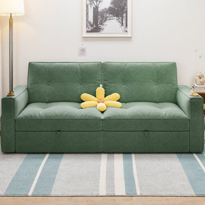 Canapé-lit 73,2 po multifonctionnel convertible 2-en-1 avec mousse à mémoire de forme, conception compacte pour les salons, les chambres à coucher et les appartements