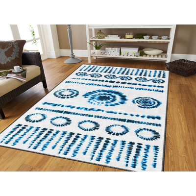 Premium Woven Carpet, 3.3 x 4.6 ft, 100% Polyester, Non-Slip Felt Dot Underside | Raschel Knitting, 0.4 in Pile Height, Machine Washable | Modern Digital Print Design, Ideal for Living Room & Bedroom Decor