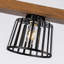 Luminaire suspendu linéaire en bois et cage noire 3 lumières Aldo-374611224
