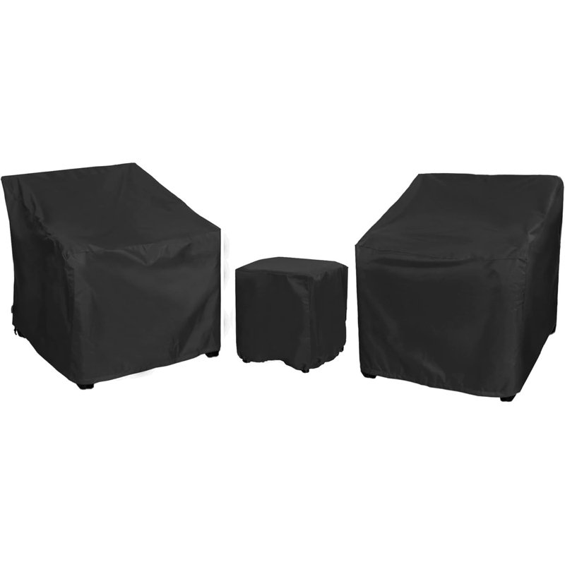 Ensemble de housse de mobilier d'extérieur 3 pièces - Canapé de bistro imperméable et protecteur de table noir