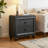 The Grayson 27'' W Nightstand with Dual USB Charging Station, Stylish Turned Feet, and Dazzling Crystal Trim