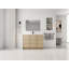 Meuble-lavabo autoportant avec lavabo en résine et portes d'armoire à fermeture en douceur pour un rangement élégant-771112243-771112241