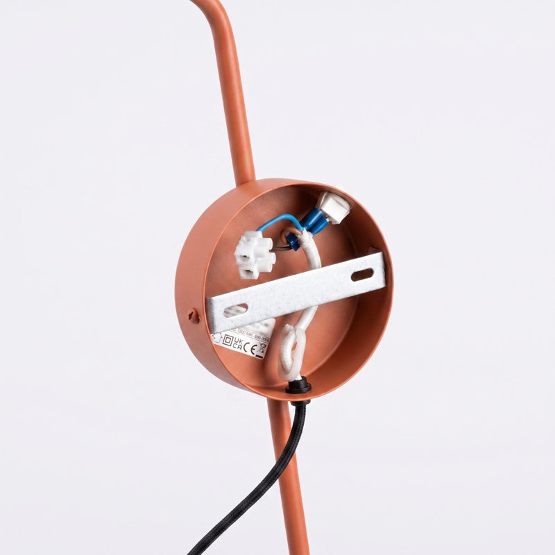 Steel Flush Mounted Sconce, Wall lamp NOX 1 red ochre with a switch, Red Ochre, 1 Light