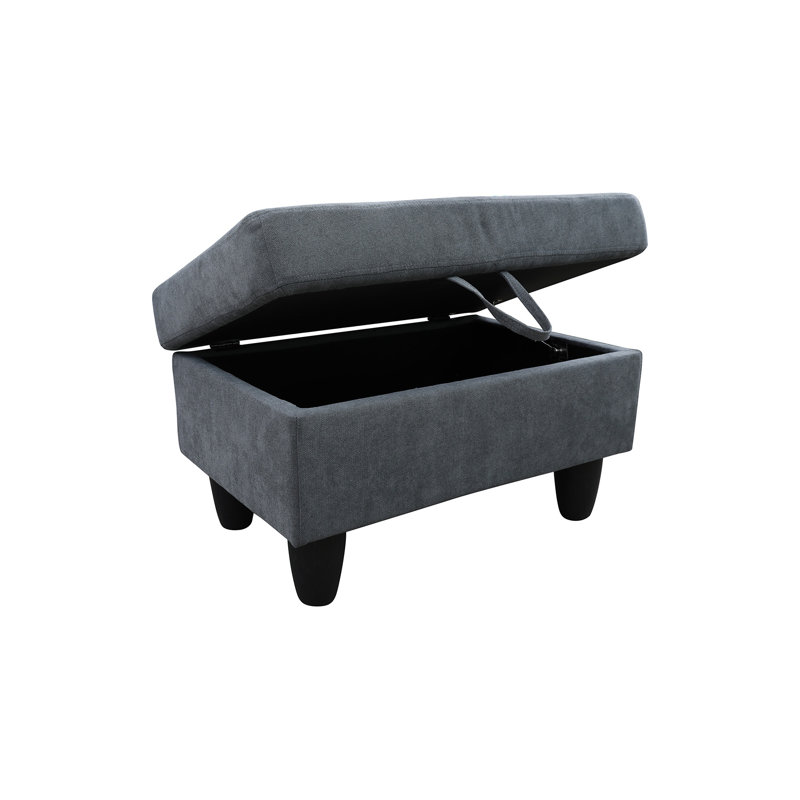 Velvet L-Shaped Sectional Right Hand Facing, Gray