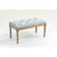 Banc de salle à manger rembourré de 32 po de style français rétro avec banc de bout en tissu gris 32 po