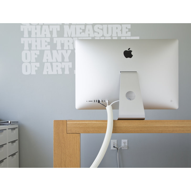 White 12' Expandable Rubber Flexi Cable Wrap