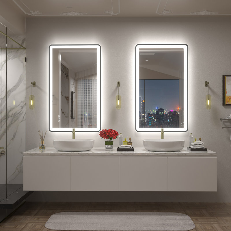 Miroir de salle de bain / meuble-lavabo Aevar, 40 po x 24 po
