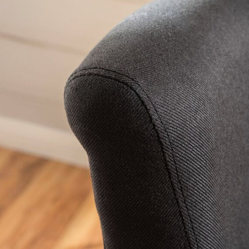 Tabouret de comptoir pivotant en tissu gris anthracite - pieds en bouleau, largeur de 25 po, tissu pratique avec pieds confortables, profondeur de 29,25 po, élégant