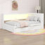 Structure de lit d'angle double en bois avec tablettes de rangement et 2 portes coulissantes, structure de lit d'angle double avec 2 tiroirs, lumières DEL et station de charge-1639778489