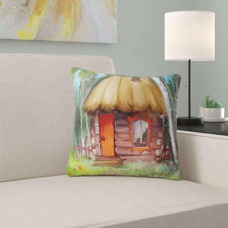Coussin maison de campagne, 16 po x 16 po, Coussin décoratif